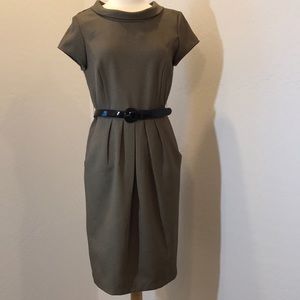 Karin Stevens Cap Sleeve/Roll Collar Dress W/Belt